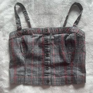 hollister cropped grey top